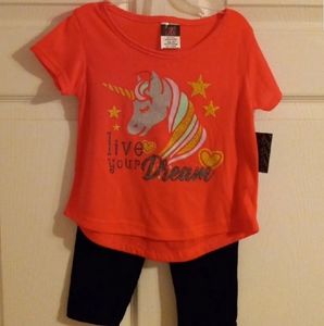 Angel Face Girls Athletic Capri Set Size 4T NWT